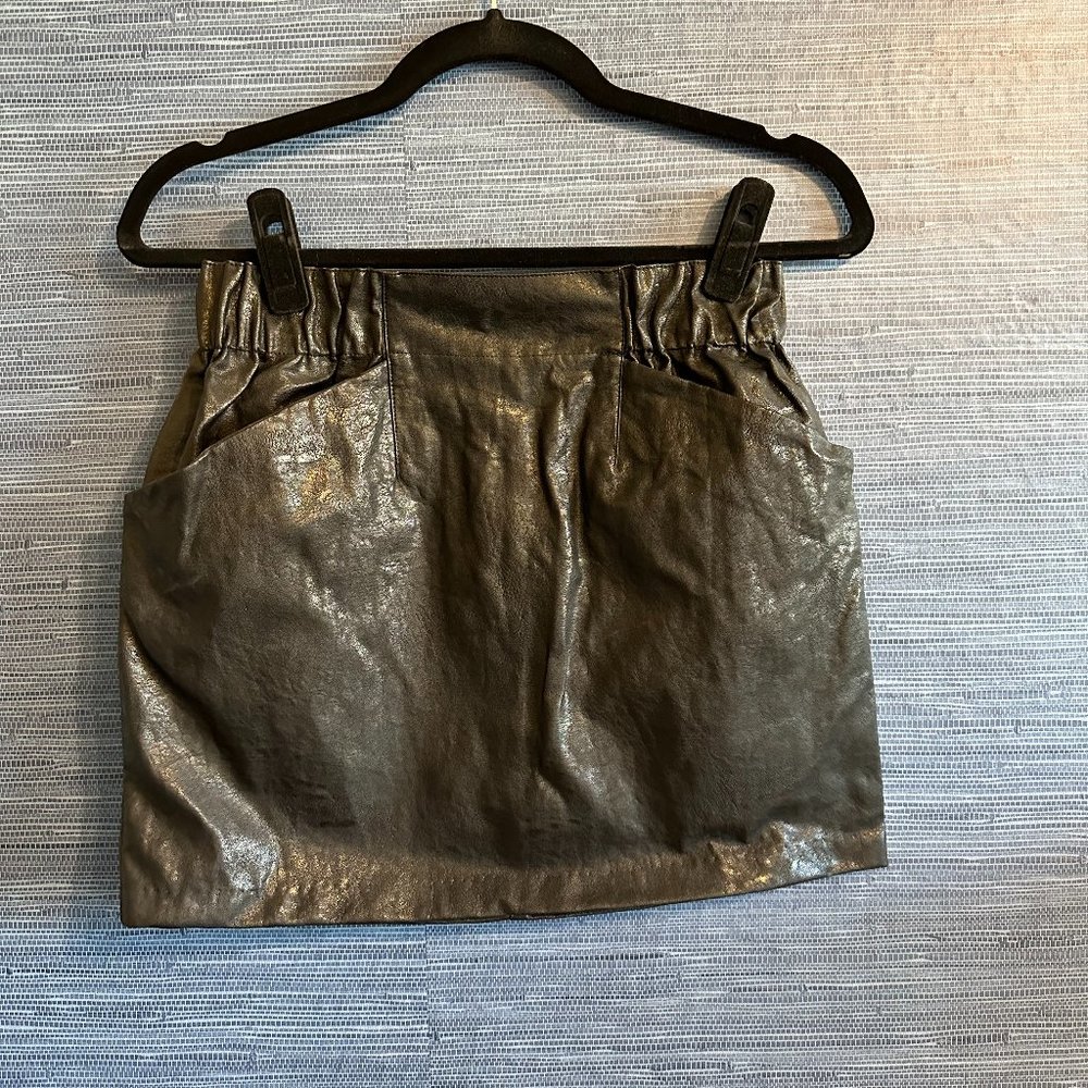 Grey Lab Black Leather Skirth